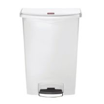 Poubelle À Pédale Frontale Large Step-on Rubbermaid Blanche 90l - 637 X 403 X 813 Mm - Slim Jim