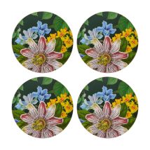 Runde Untersetzer – 4er-Pack – Korkunterlage – Florales Design – Küchenzubehör – Creative Tops