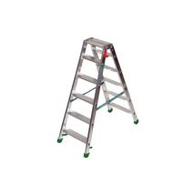 Scala – D-5 – Doppia scala alluminio Facal 5 gradini – 150 kg, 50x113xh130 cm, 7,8 kg – Garanzia 10 anni