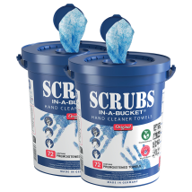 Set Da 2 Secchi Da 72 Salviette Detergenti Per Mani Scrubs – Salviette Antibatteriche Professionali – Pulizia Efficace Di Grasso, Vernice E Olio – 