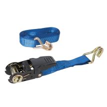 Silverline - Rubber-handled Ratchet Tie Down Strap J-hook - 4.5m X 25mm - Rated 350kg Capacity 700kg