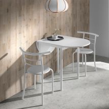 Conjunto Mesa Cocina Extensible Y 2 Sillas Blanco - Mesa Comedor Extensible, Mesa Cocina Plegable - Momma Home