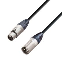 Adam Hall Mikrofonkabel 1m – Neutrik XLR Stecker – Schwarz – 6,4mm Durchmesser – Kupferdraht – 87 Ohm