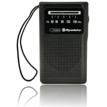 Roadstar Tra-1230bk Radio Portátil Fm Analógica, Funciona A Pilas, Toma De Auriculares Transistor Pequeño Y Ligero Negro