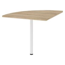 Scrivania angolare Prima 80x80x74 cm in melaminico e metallo – Bianco/Quercia – CAP-94878