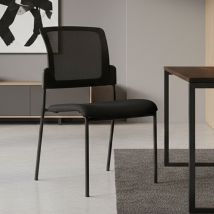 Serena - Silla De Oficina Boulder, Silla De Sala De Espera De Oficina Acolchada, Silla De Espera Ergonómica, Cm 58x47h87, Negro
