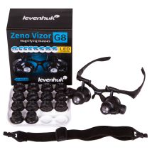 Gafas lupa Zeno Vizor G8 – Ampliación 2.5x a 25x – Iluminación LED – 16 lentes intercambiables – Reparación de relojes/joyas