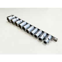 10pc Shallow Socket Set 1/2"" Drive Af Crv Imperial On Rail Ss208 New