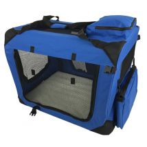 Raygar - Large Pet Carrier Folding Soft Crate - Blue