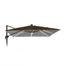 Telo Ricambio Per Ombrellone Giardino 3x3 Braccio Alluminio Paradise Led Brown Light