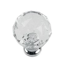 Cadap Icona Pulsante Trasparente Cromo 28 Mm