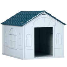 Pawhut Weather-resistant Dog House, Puppy Shelter For Medium Dogs Blue