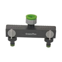 Conector de riego 1-3/4" 2 vías – Plástico resistente – Ideal para jardines y huertos