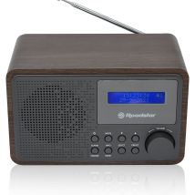 Roadstar Hra-700d+/wd Radio Portátil Digital Vintage Dab/ Dab+/ Fm, Conectado A La Red O A Pilas, Despertador Dual Madera
