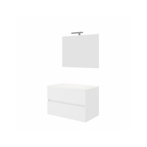 Moderner Wandmontierter Badspiegelschrank 80 Cm Waschbecken 2 Schubladen Easy 80 - Weiß Glänzend