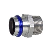 Press-übergang 35 Mm - 1 1/4 Zoll Ag - Für Edelstahlrohre - Dvgw-zertifiziert - Für V-kontur