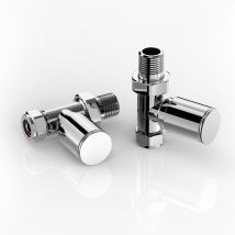 S'Afielina - Towel Radiator Valves, 2 Pcs Straight For Towel Rail Radiator, Chrome Plated Solid Brass 15mm / 1/2'' Radiator Valves