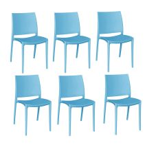 Okaffarefatto - Silla Altea De Plástico Azul Claro, Modelo Confort X 6