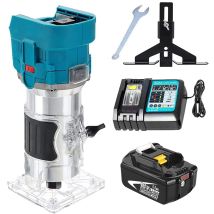 Trimmfräsen, Bürstenloses 850-w-akku-fräswerkzeug, Elektrischer 1/4-zoll-handholzschneider Mit 6 Geschwindigkeiten + 5,5-a-akku + Dc18rc-ladegerät, 