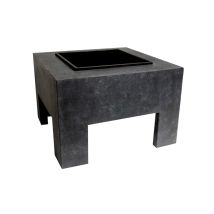 Ivyline - Square Fire Pit & Square Console - Steel/fibreclay - L58 X W58 X H40 Cm - Granite