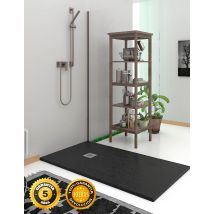 Plato De Ducha De Resina Pizarra Carga Mineral Gel Coat Negro 70x100 Ral 9005