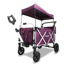 Fuxlife Fx-ctl950 Premium Bollerwagen Purpur 75 Kg Tragkraft, Uv-sonnendach, Kühltasche & Faltbar Für Garten, Camping & Freizeit