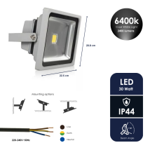 Xqlite Led Floodlight Silver 30w 10.051.70