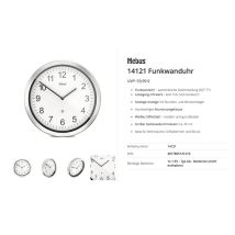 Mebus 14121 Radiocontrollato Orologio Radiocontrollato 45 Cm Alluminio Movimento Silenzioso (senza Scatti)