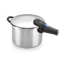 Olla a presión Omega 4L – Acero Inoxidable 18/10 – Triple dispositivo de seguridad – Compatible con todo tipo de cocinas