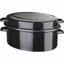 Gsw Emaille-topf Oval 32 Cm Schwarz
