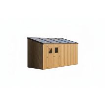 Habrita Abri De Jardin Bois Thermochauffé Monopente 8,87 M² - Bardage 19 Mm - Kit Photovoltaïque 2 Kwc