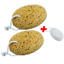 Premium Bath And Shower Sponge – 2 Large Foams + 1 Pedicure Stone (lava Stone)
