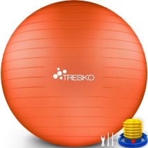 Tresko Gymnastikball (orange, 85cm) Mit Pumpe Fitnessball Yogaball Sitzball Sportball Pilates Ball Sportball