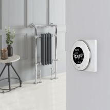 Hudson Reed Elizabeth - Sèche-serviettes Mixte Rétro Sur Pieds Anthracite Avec Thermostat Wi-fi – 93cm X 45cm