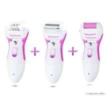 3 En 1 Epilateur-rasoir-râpe Techwood Trep-351 240v - Lumière Éclairant La Zone Traitée - Coloris Blanc