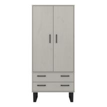 Core Products - 2 Door, 2 Drawer Wardrobe Grey Wax Finish