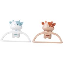Set Of 2 Wall-mounted Towel Racks For Children With Shelf, Cartoon Designs, Bathroom Storage
