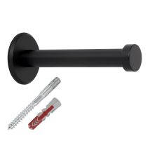 Sotech Garderobenhaken Talea (ø 10 / 15 Mm) Edelstahl Massiv Inkl. Befestigungsmaterial, Schwarz Matt (länge 70 Mm, Gesamtlänge 73 Mm), 10 X Wandhaken