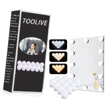 Dontodent - Led Vanity Mirror Lights, Hollywood Style Usb Makeup Mirrior Strip Lights Kit With 12 Dimmable Led Bulbs, 3 Colours Modes 12 Levels 