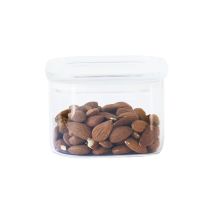 Square 500ml Glass Food Container With Glass Lid - Pebbly