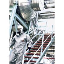Traje desechable Tychem F – D13395221 – Protección química – Estanqueidad 5 bar – Antiestático – Industria química y farmacéutica