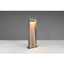 Trío Poste Luminoso Moderno Madera Led 60 Cm Exterior