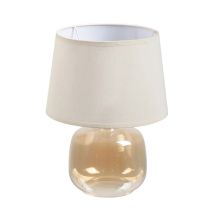 Lampe De Table En Verre Beige Doré 37 Cm