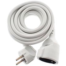 Prolongador de enchufe 2m – PVC H05VV-F – 3G1.5 – Potencia máxima 3680W – Intensidad 16A – Voltaje 230V – Color blanco