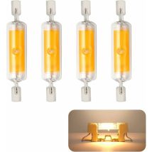 4 Bombillas Led R7s Regulables De 78 Mm, 10 W, 230 V, Blanco Cálido 3000 K, Cob De 800 Lm, Ángulo De Haz De 360°, Equivalente A Una Lámpara Halógena 