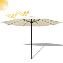 Swanew Sonnenschirm Ampelschirm 350 Cm Mit Uv-schutz, Kurbel- Beige Gartenschirm Marktschirm Strandschirm