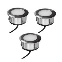 Set Di 3 Faretti Da Incasso Per Esterno 3.8w, 3000k, 3x25lm, Ø69, Inox - Patio Arlux Lighting
