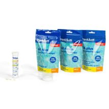 Kit Di Trattamento - Poolsan - Kit Equilibrio Dell'acqua - Ph+/ph-/ta+ 400g - 25 Strisce