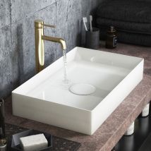 Orbit - Edge Sit-on Countertop Basin With Waste Cover 750mm Wide - 0 Tap Hole