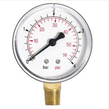 Manómetro De Presión De Agua 63 Mm 4 Bar 1/4” Con Entrada Lateral